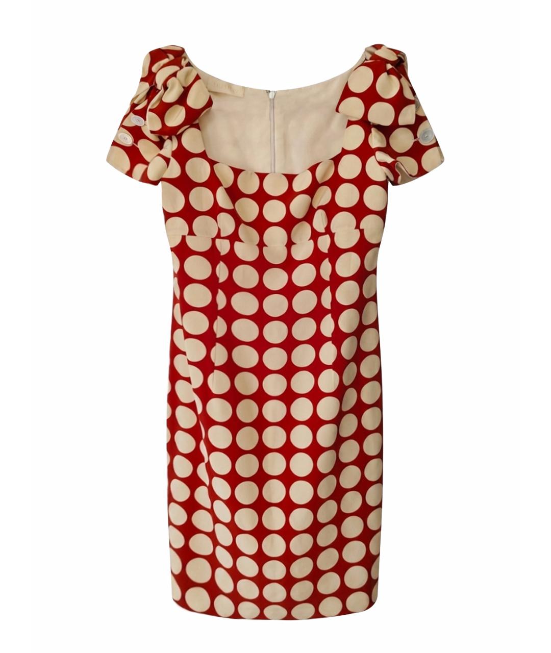 VALENTINO Красное шелковое повседневное платье, фото 1