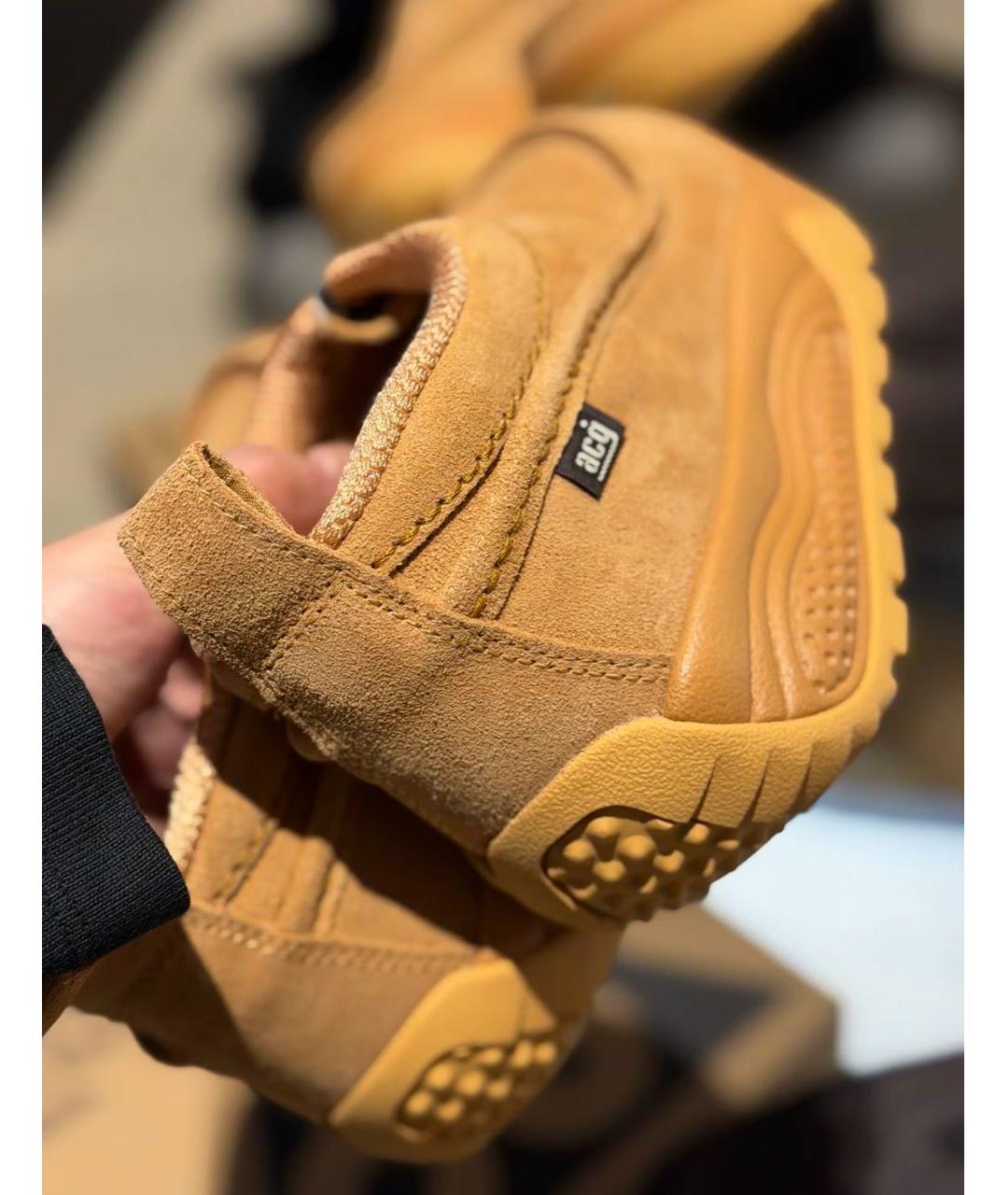 NIKE ACG Горчичные замшевые низкие кроссовки / кеды, фото 5