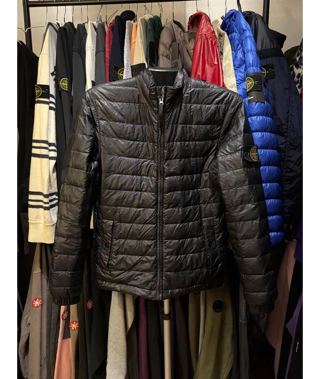 STONE ISLAND Черная полиэстеровая куртка, фото 4