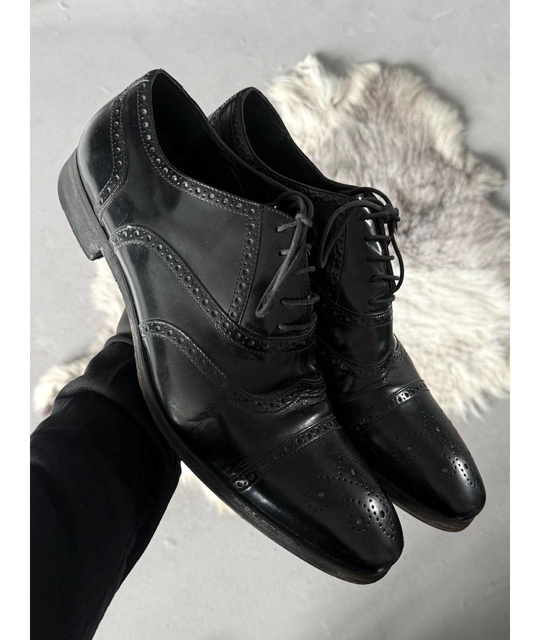 SAINT LAURENT Черные кожаные туфли, фото 2