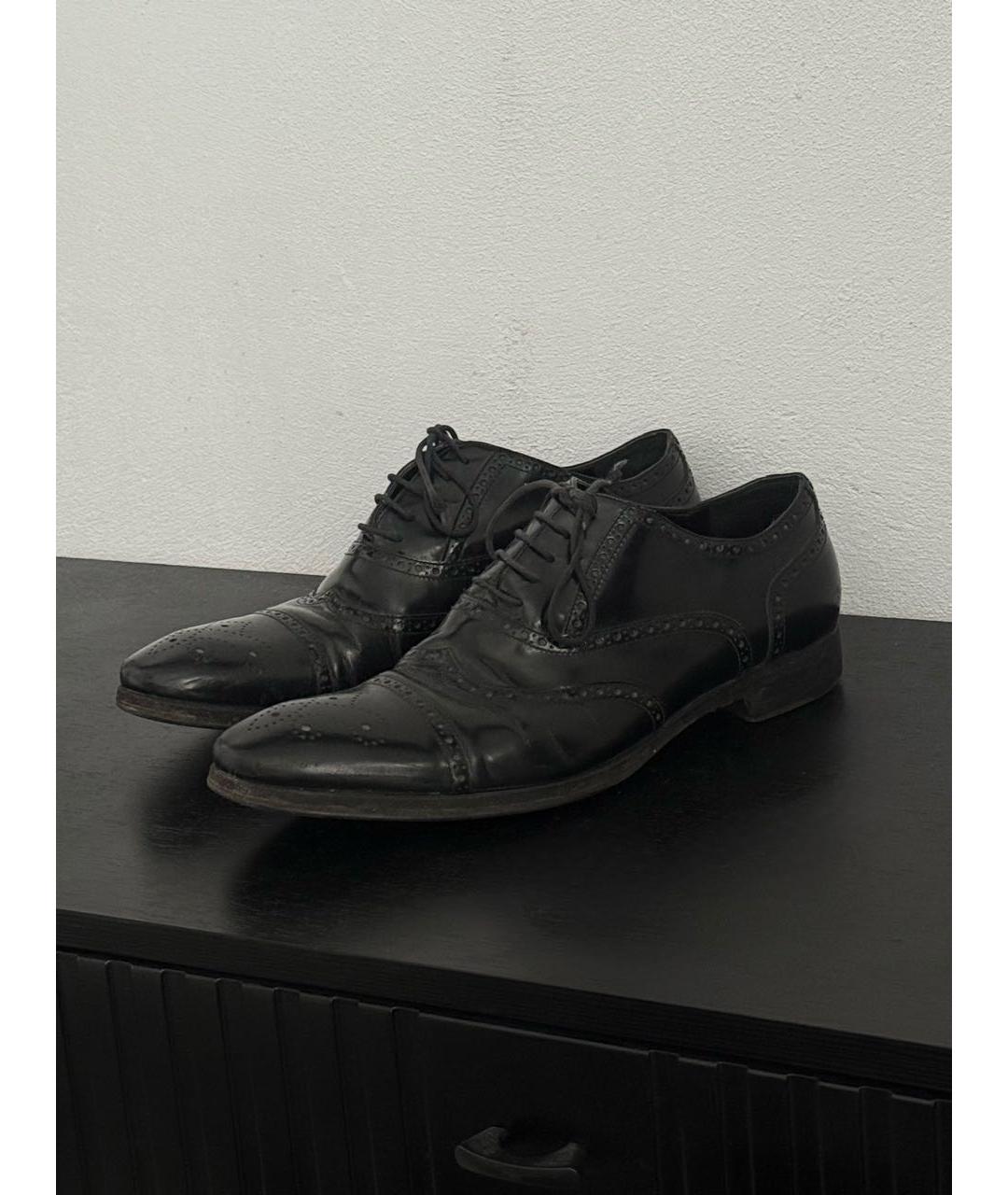 SAINT LAURENT Черные кожаные туфли, фото 6