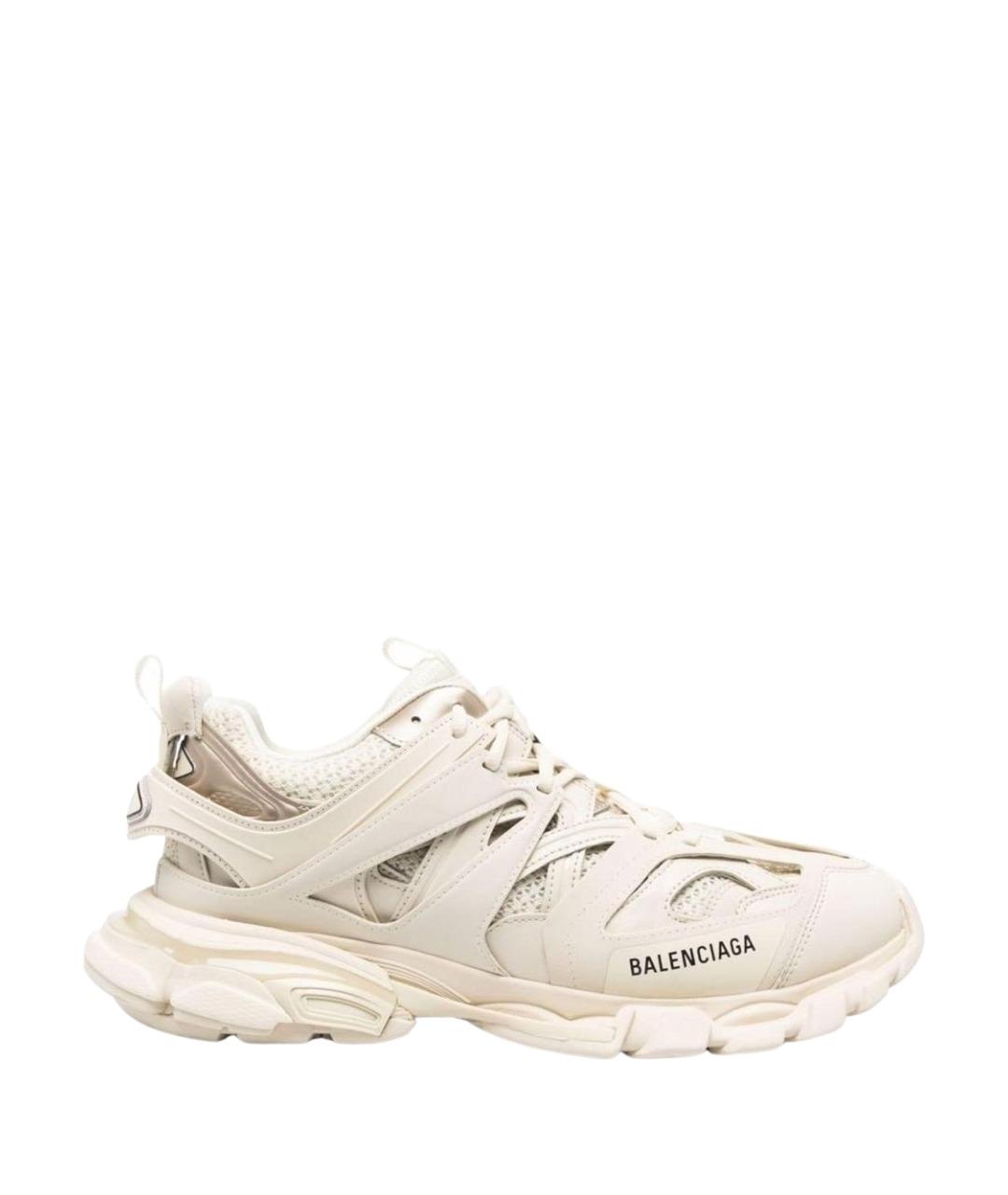BALENCIAGA Бежевые текстильные низкие кроссовки / кеды, фото 1