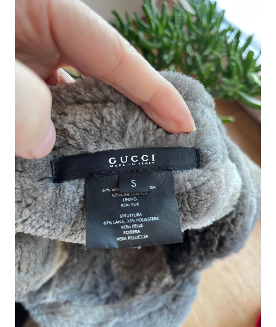 GUCCI Серая шерстяная шапка, фото 3