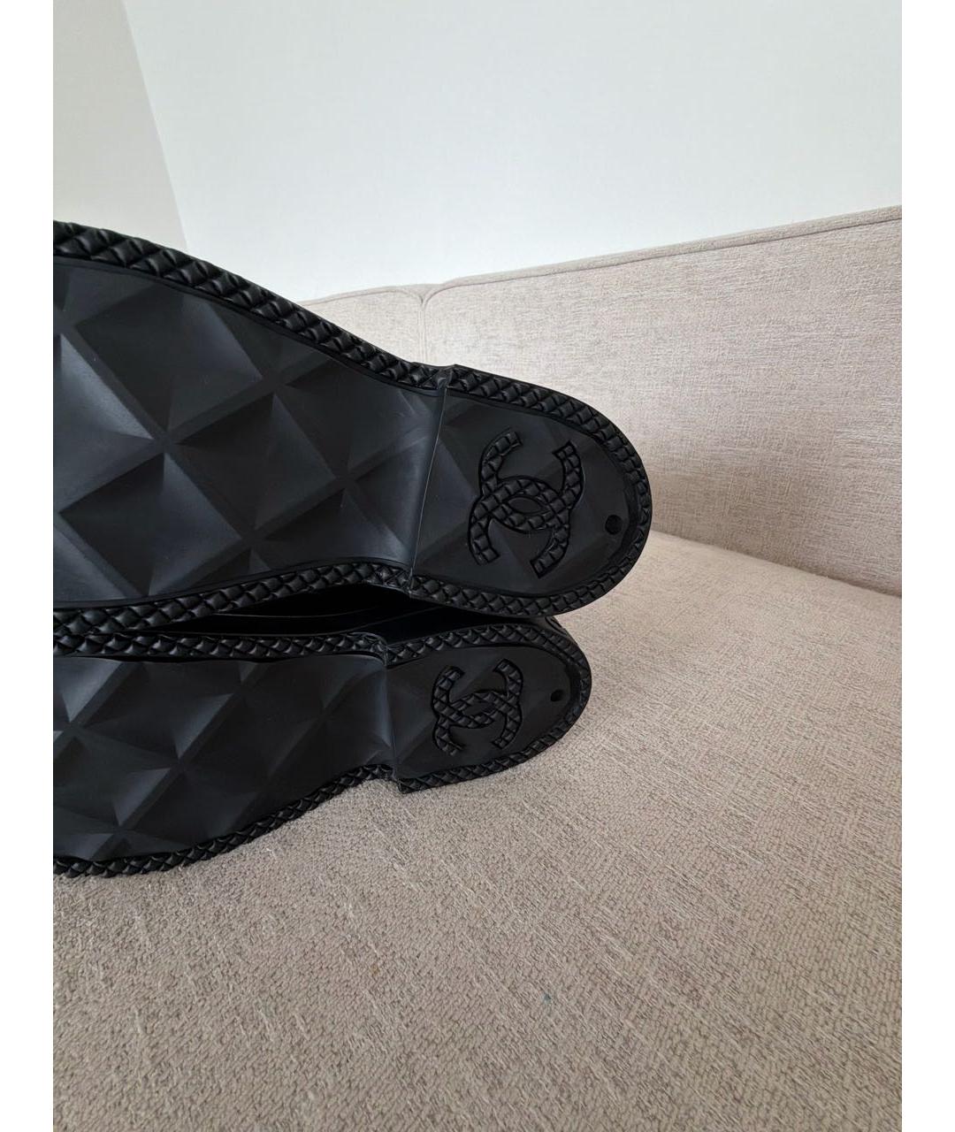CHANEL Черные резиновые сапоги, фото 4