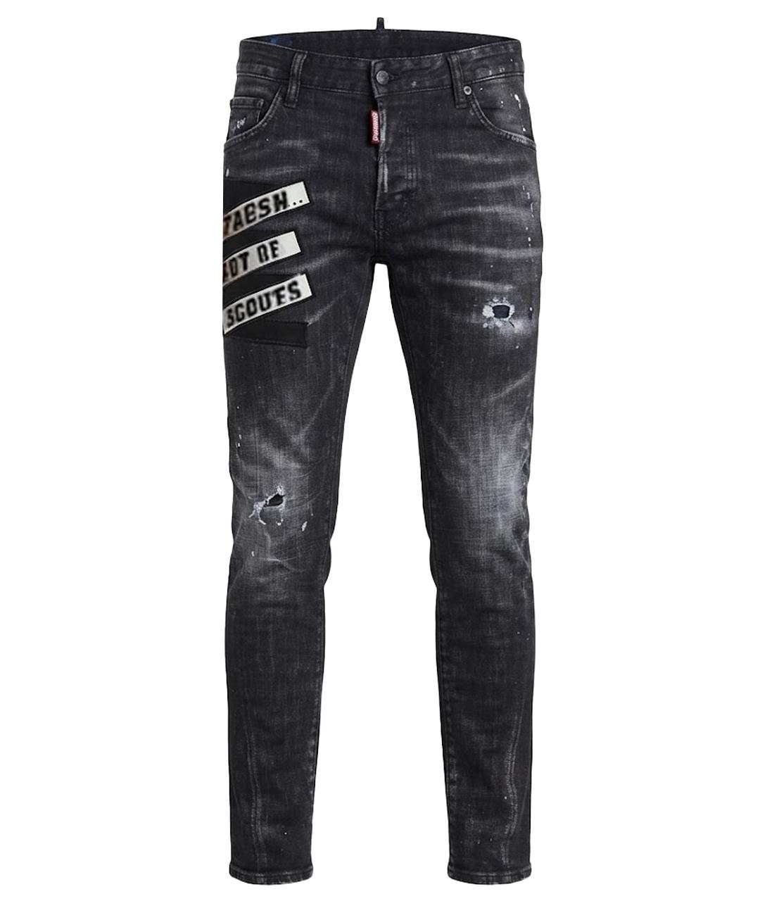 DSQUARED2 Черные хлопковые джинсы скинни, фото 1