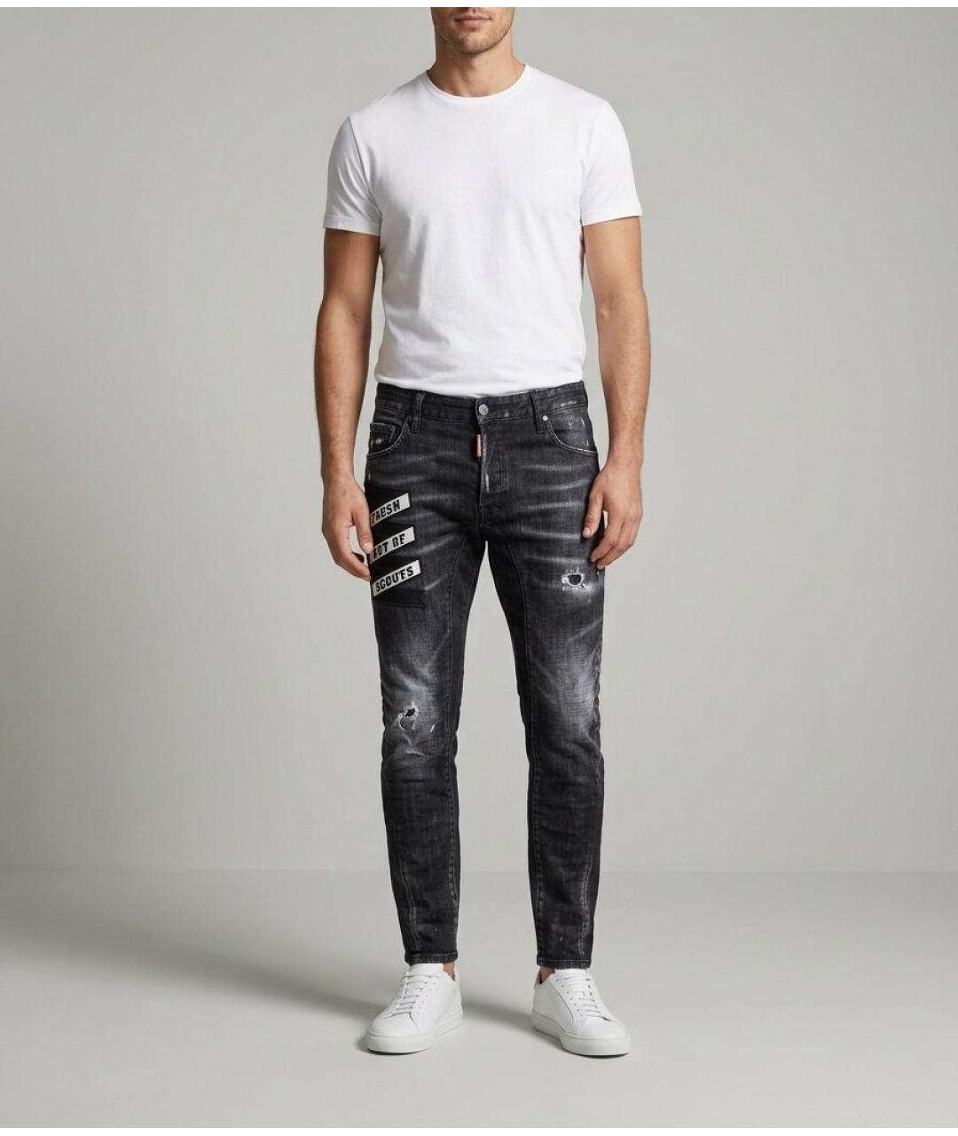 DSQUARED2 Черные хлопковые джинсы скинни, фото 11