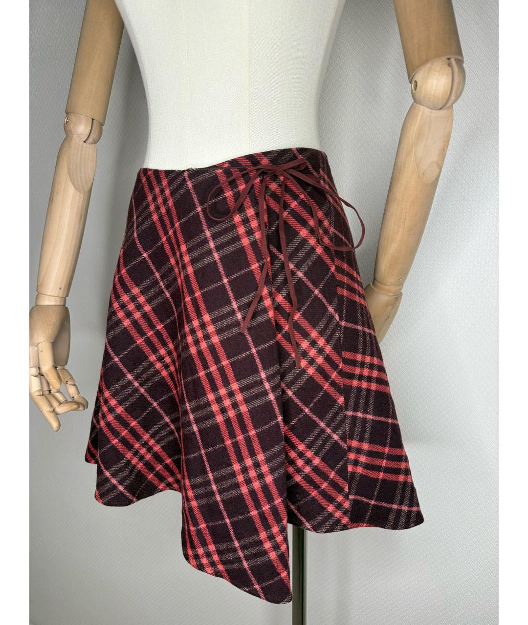 BURBERRY Мульти шерстяная юбка мини, фото 8