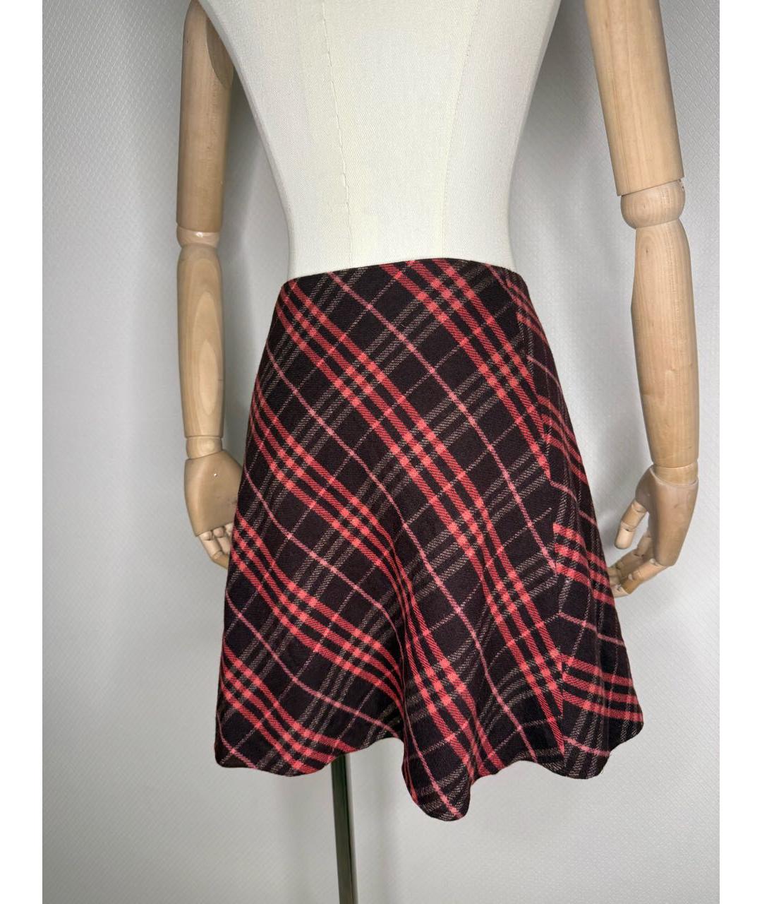 BURBERRY Мульти шерстяная юбка мини, фото 4