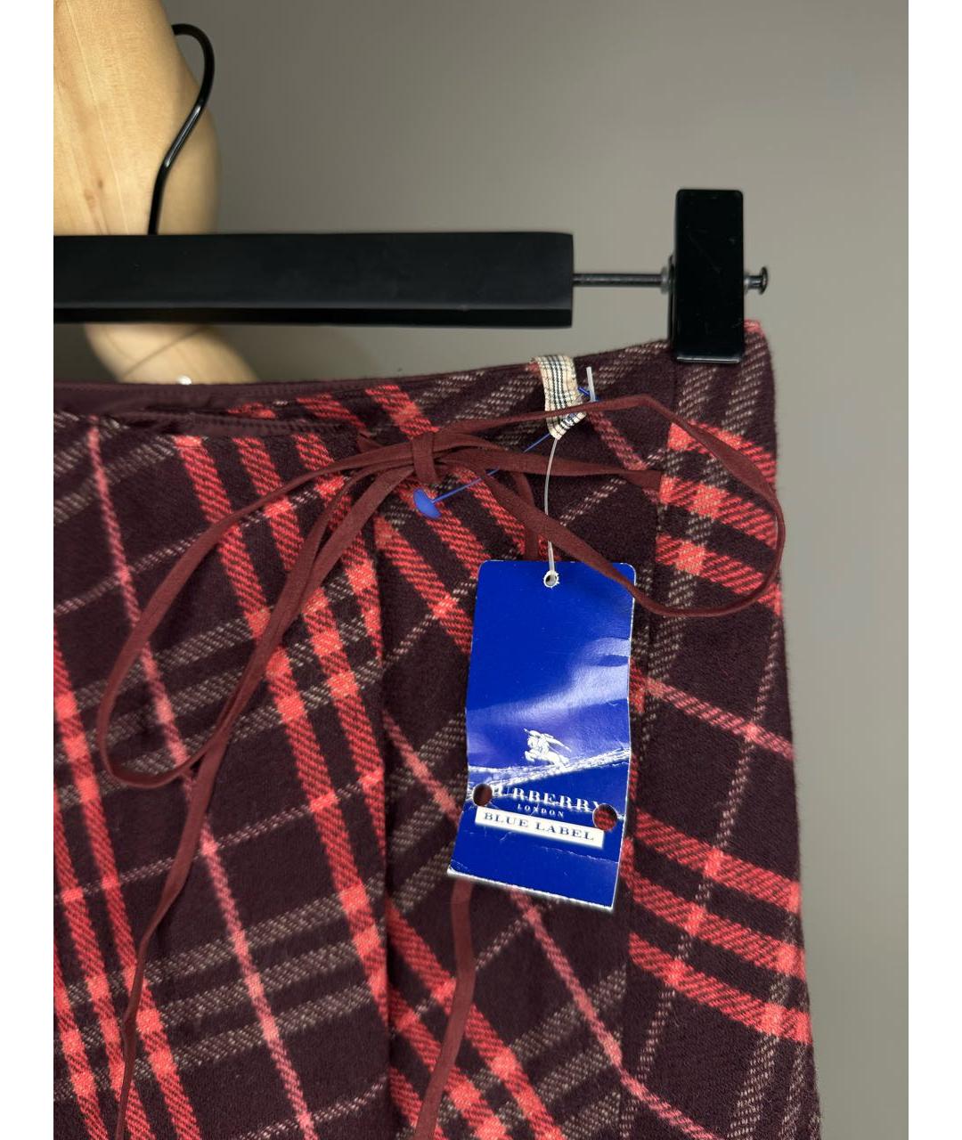 BURBERRY Мульти шерстяная юбка мини, фото 2