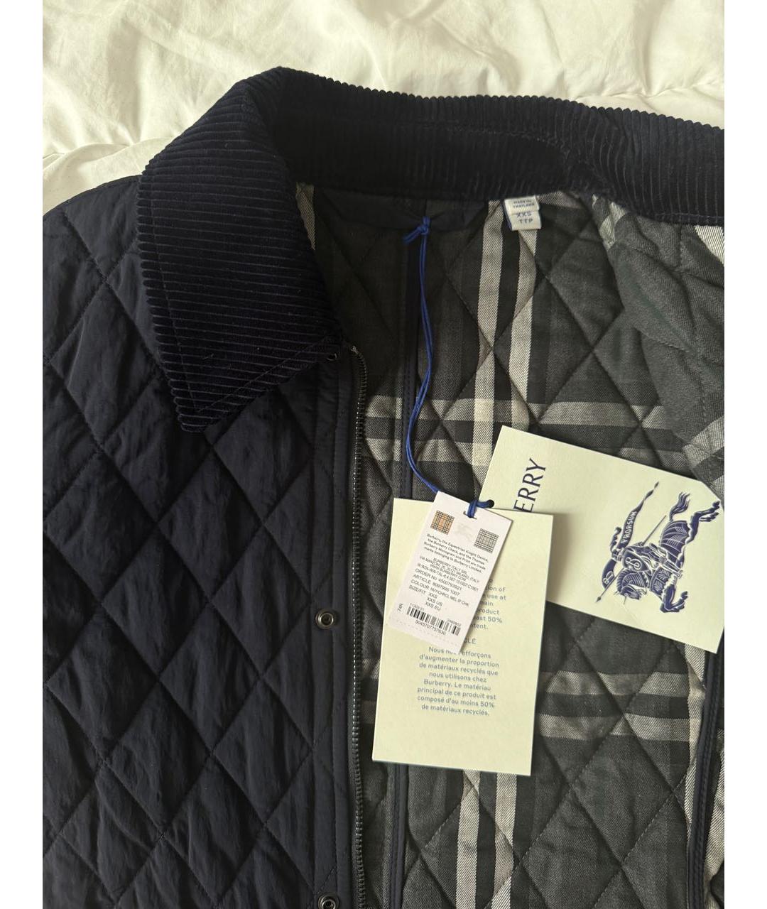 BURBERRY Темно-синяя полиамидовая куртка, фото 3