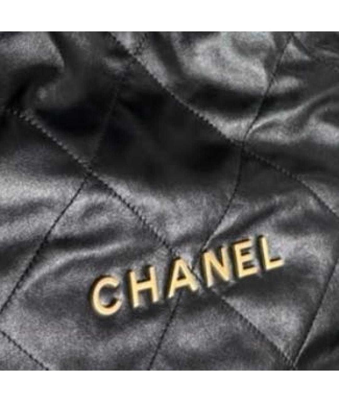 CHANEL Черная кожаная сумка тоут, фото 7