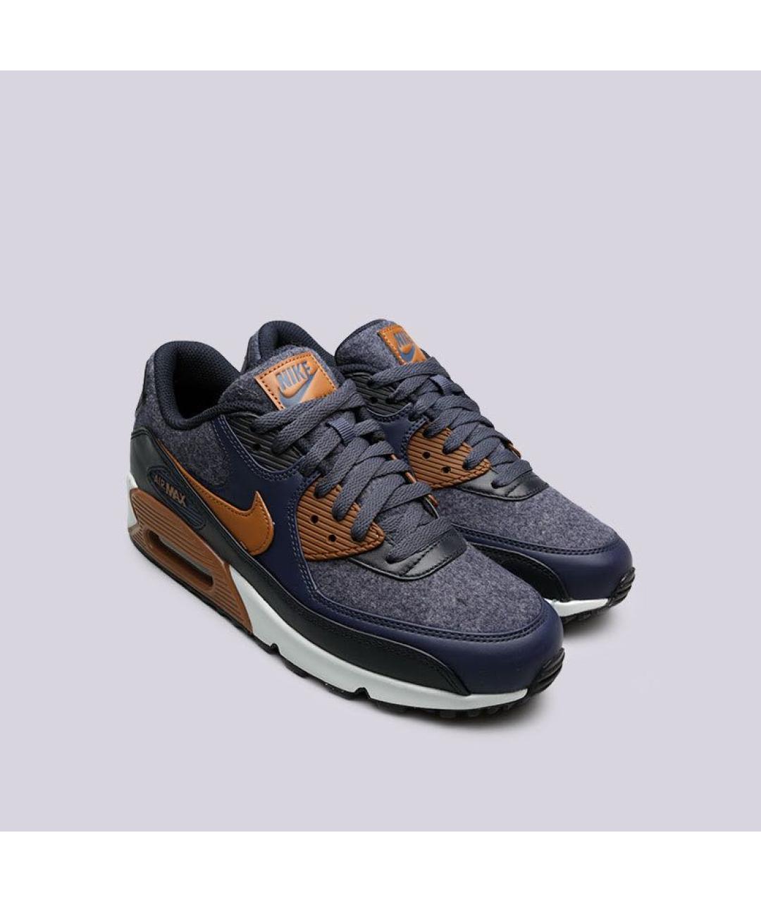 NIKE Темно-синие кожаные низкие кроссовки / кеды, фото 6