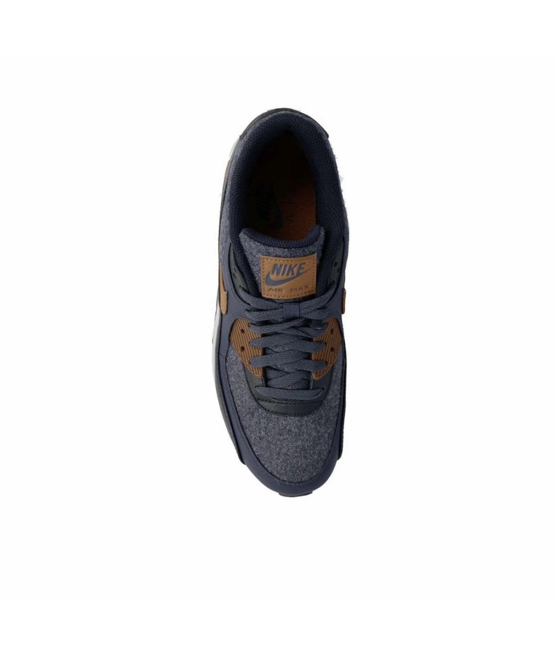 NIKE Темно-синие кожаные низкие кроссовки / кеды, фото 3