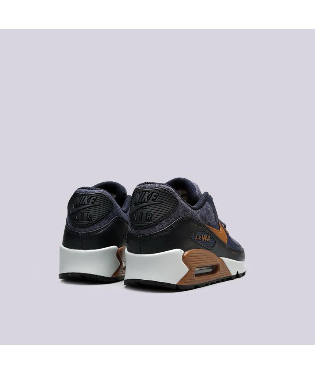 NIKE Темно-синие кожаные низкие кроссовки / кеды, фото 7