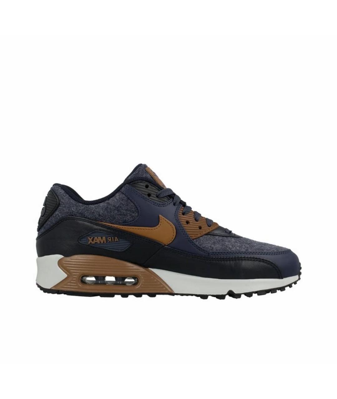 NIKE Темно-синие кожаные низкие кроссовки / кеды, фото 1