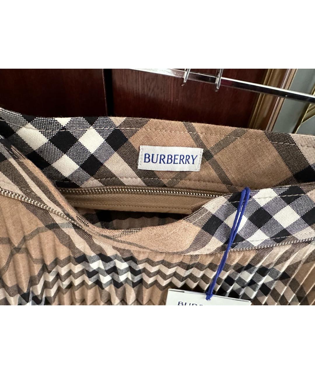 BURBERRY Мульти хлопковая юбка миди, фото 3