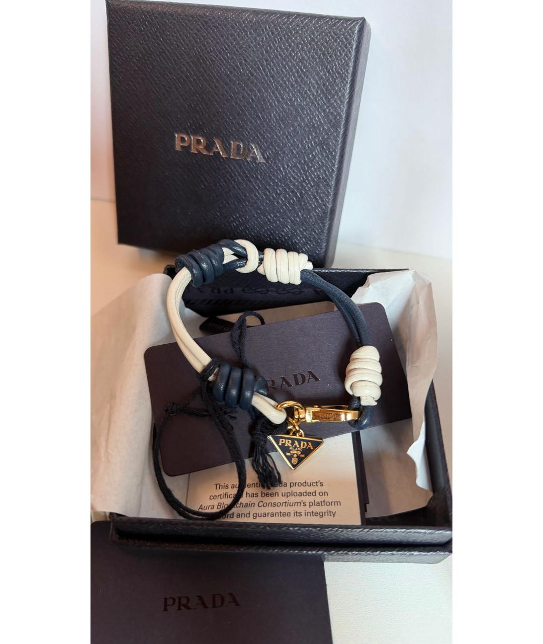 PRADA Синий кожаный браслет, фото 3