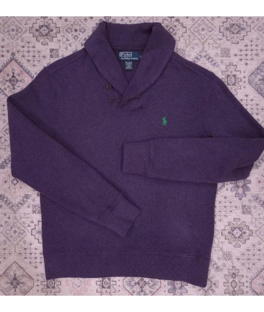 RALPH LAUREN Фиолетовый хлопковый джемпер / свитер, фото 8