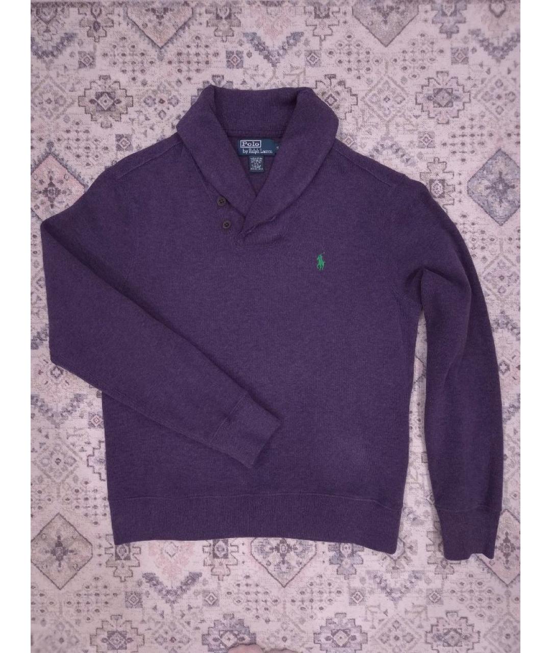 RALPH LAUREN Фиолетовый хлопковый джемпер / свитер, фото 9