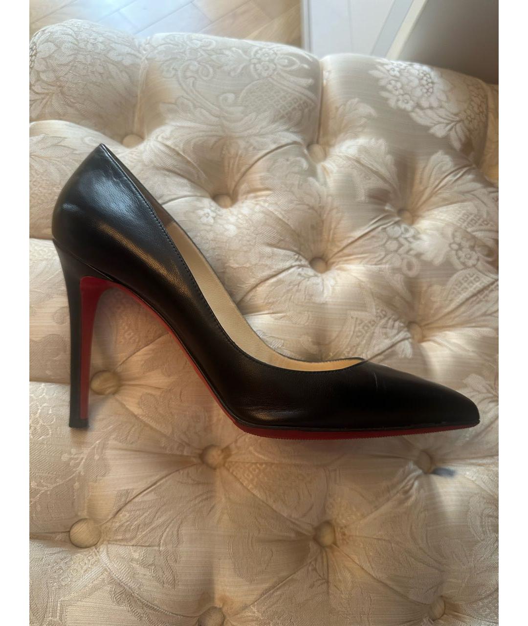 CHRISTIAN LOUBOUTIN Черные кожаные туфли, фото 5