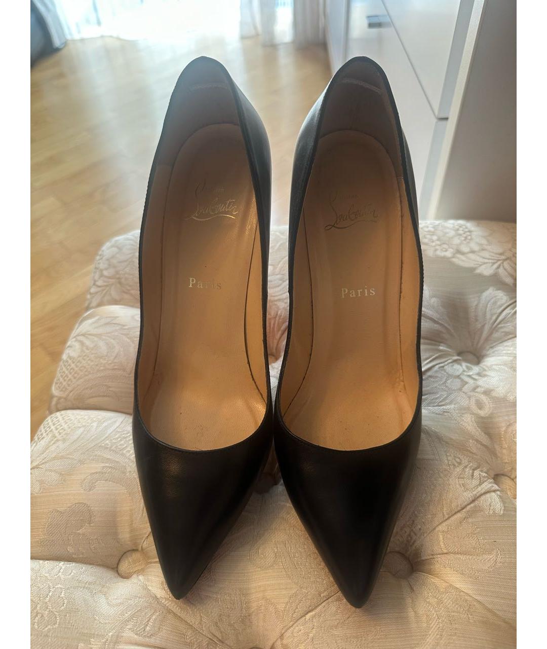 CHRISTIAN LOUBOUTIN Черные кожаные туфли, фото 2