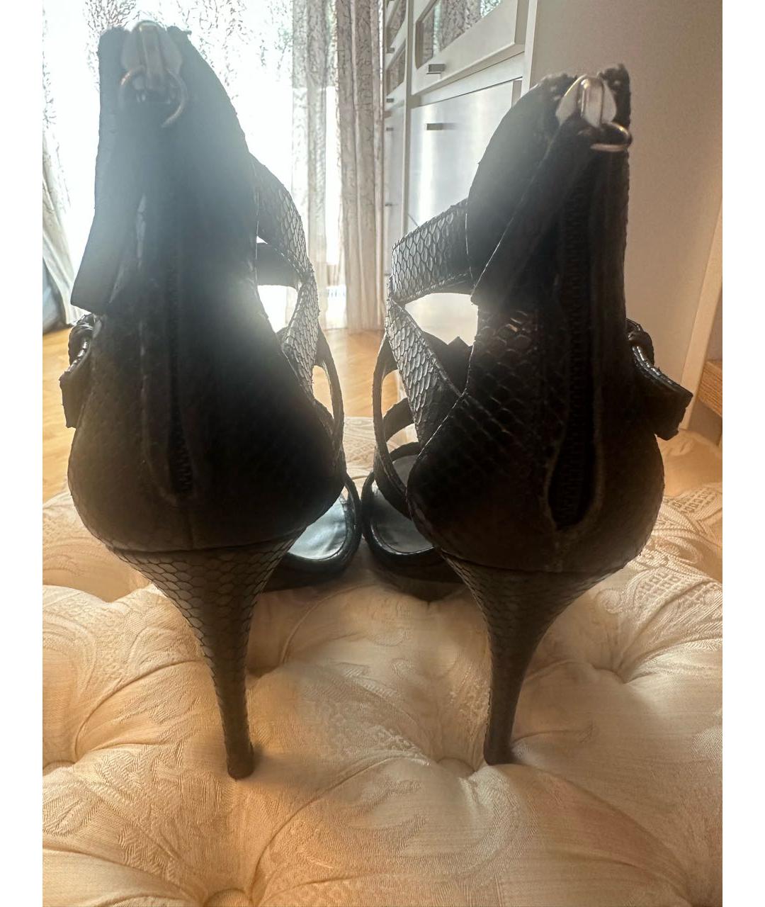 GIUSEPPE ZANOTTI DESIGN Черные кожаные босоножки, фото 3