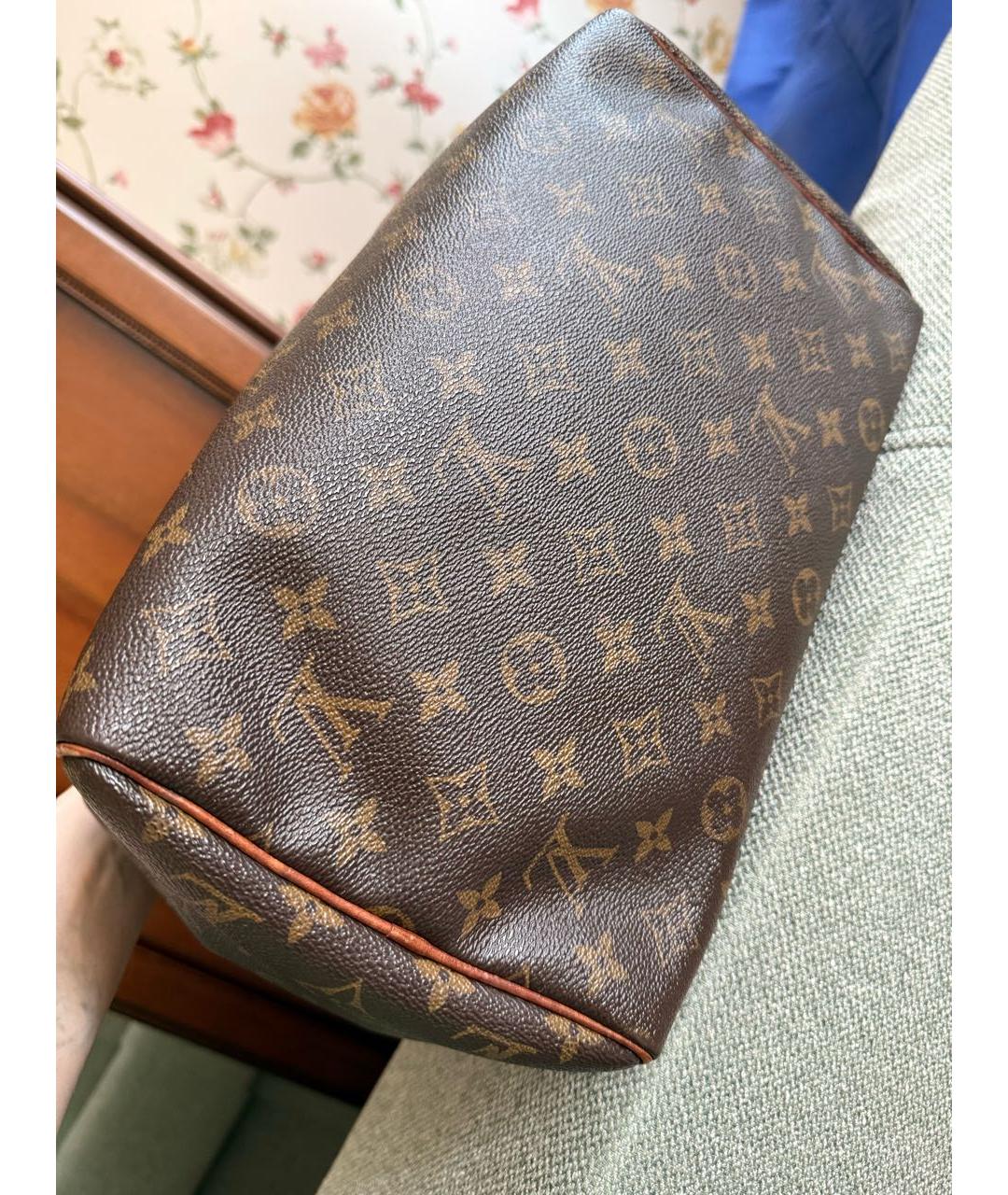 LOUIS VUITTON Коричневая сумка с короткими ручками из канвы, фото 5