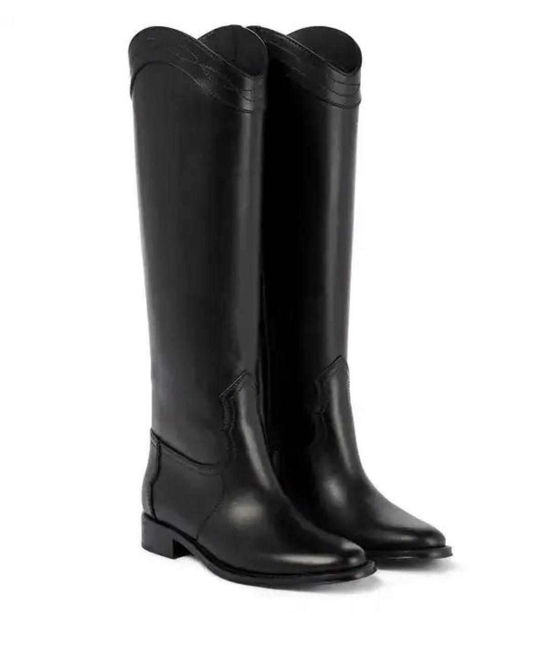 SAINT LAURENT Черные кожаные сапоги, фото 1