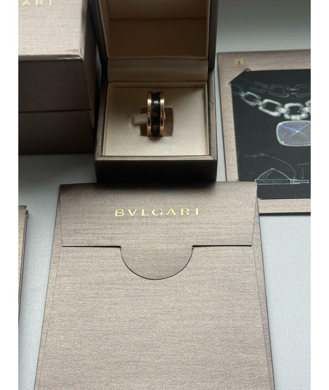 BVLGARI Черное кольцо из желтого золота, фото 5