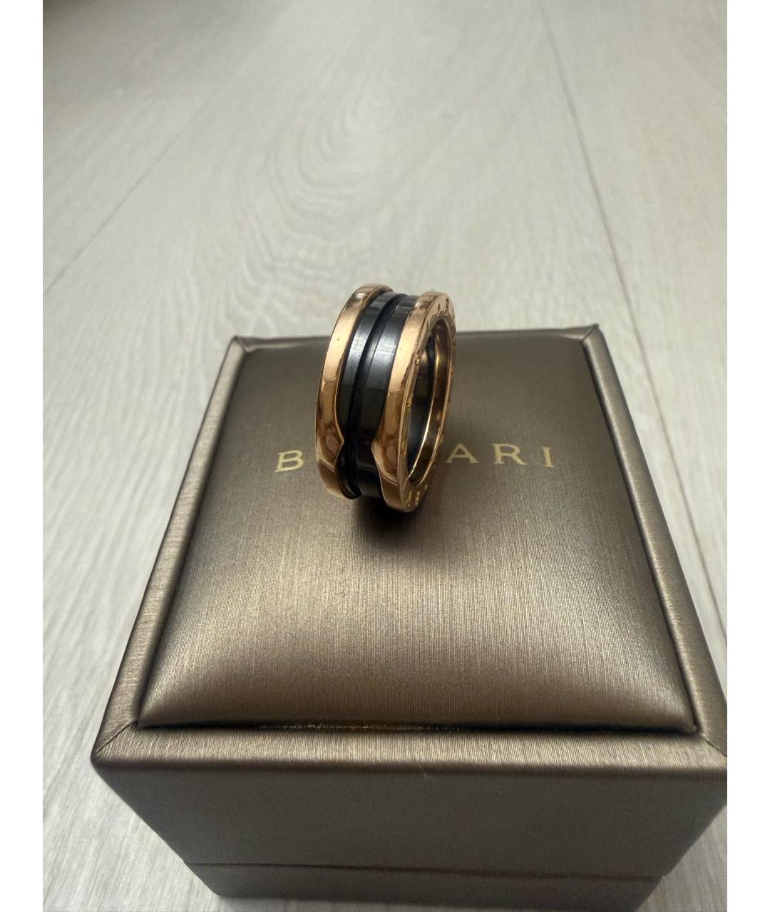 BVLGARI Черное кольцо из желтого золота, фото 6
