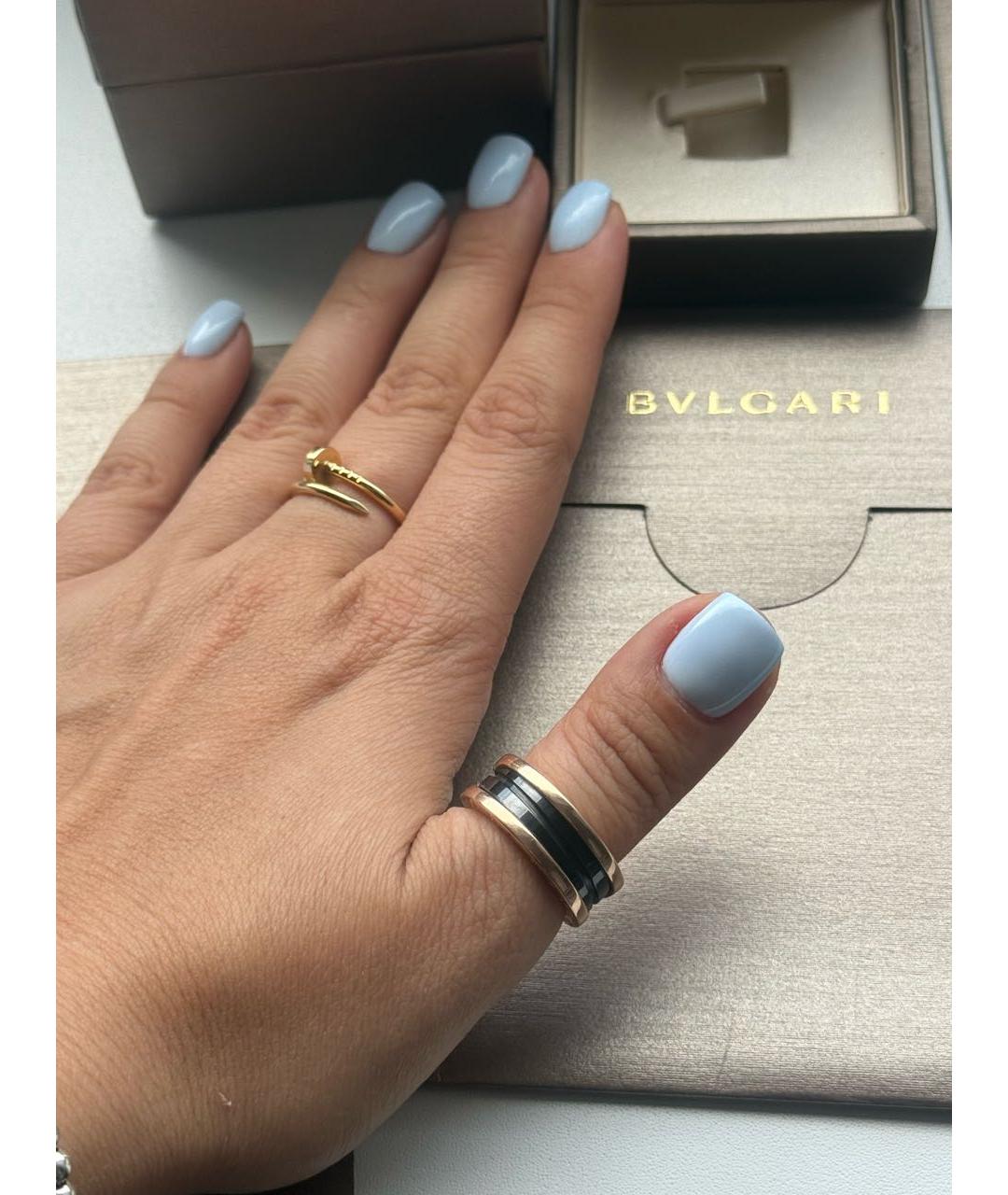 BVLGARI Черное кольцо из желтого золота, фото 2
