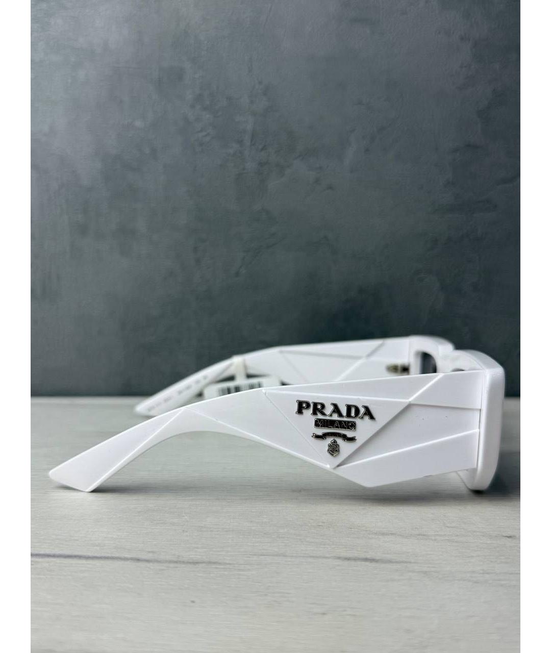 PRADA Белые пластиковые солнцезащитные очки, фото 5