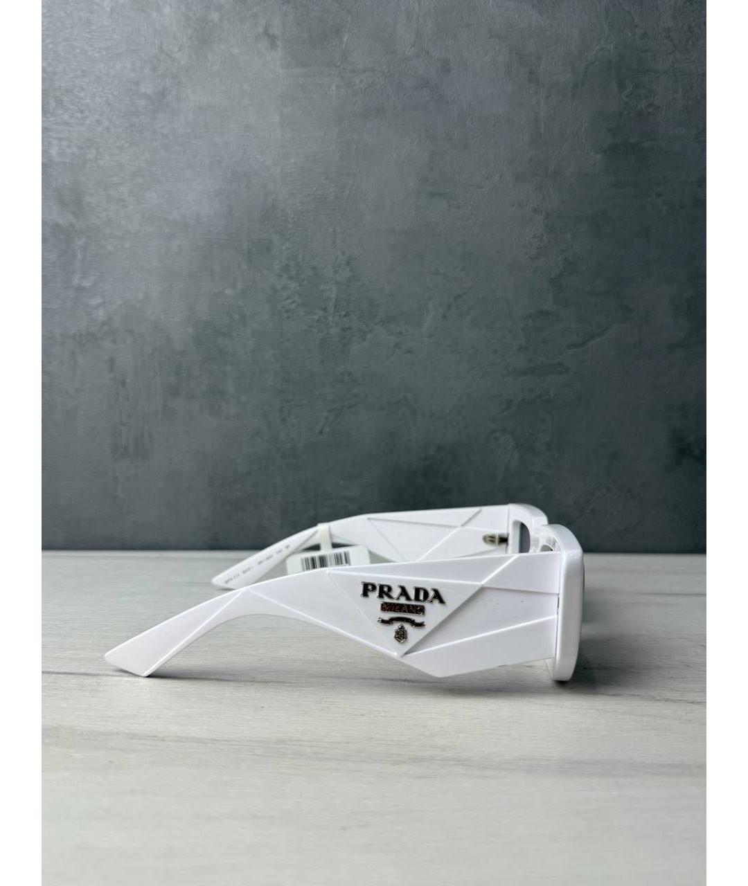 PRADA Белые пластиковые солнцезащитные очки, фото 4