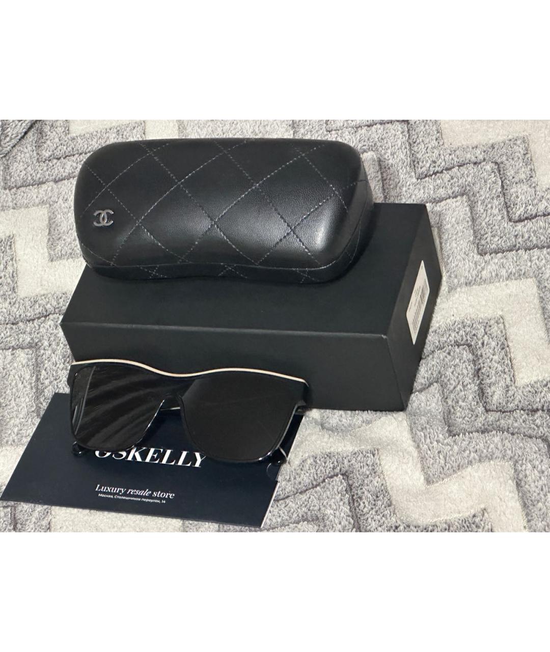 CHANEL Черные пластиковые солнцезащитные очки, фото 4