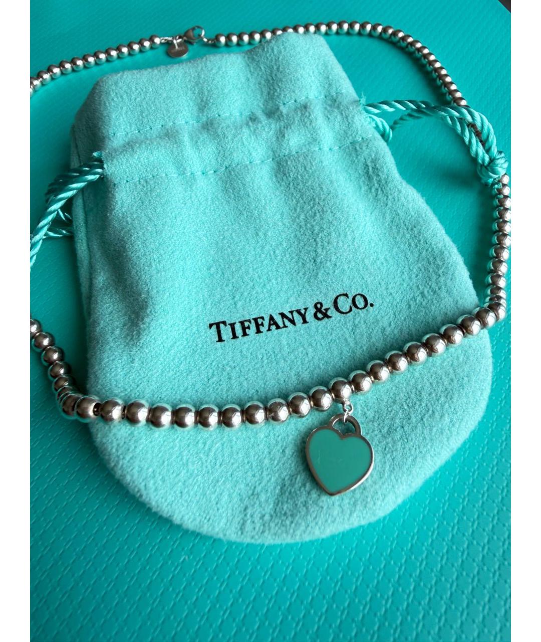 TIFFANY&CO Бирюзовое серебряное колье, фото 3