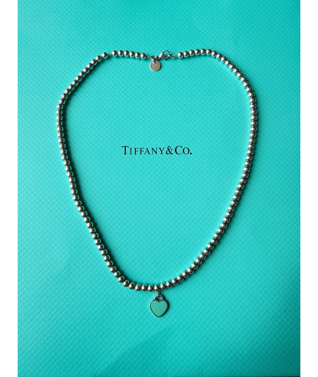 TIFFANY&CO Бирюзовое серебряное колье, фото 7