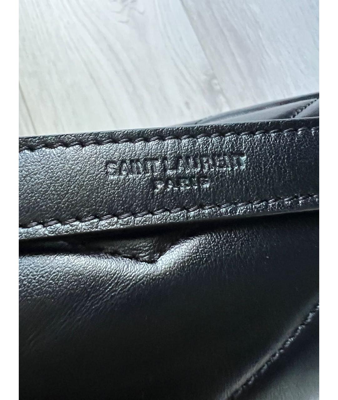 SAINT LAURENT Черная кожаная сумка через плечо, фото 5