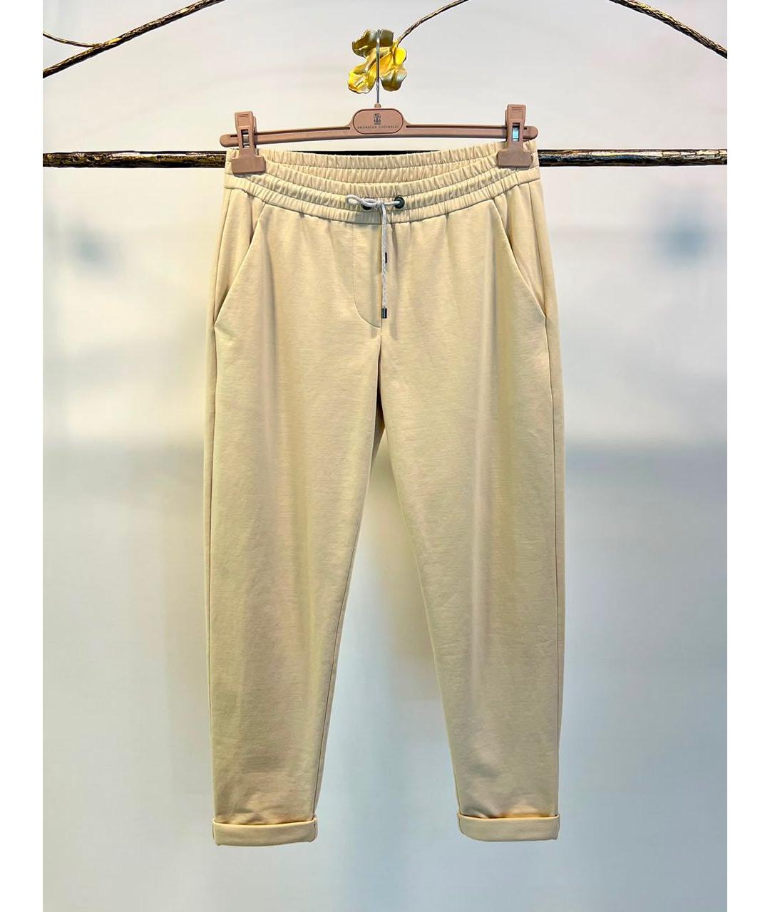 BRUNELLO CUCINELLI Желтые хлопковые спортивные брюки и шорты, фото 9