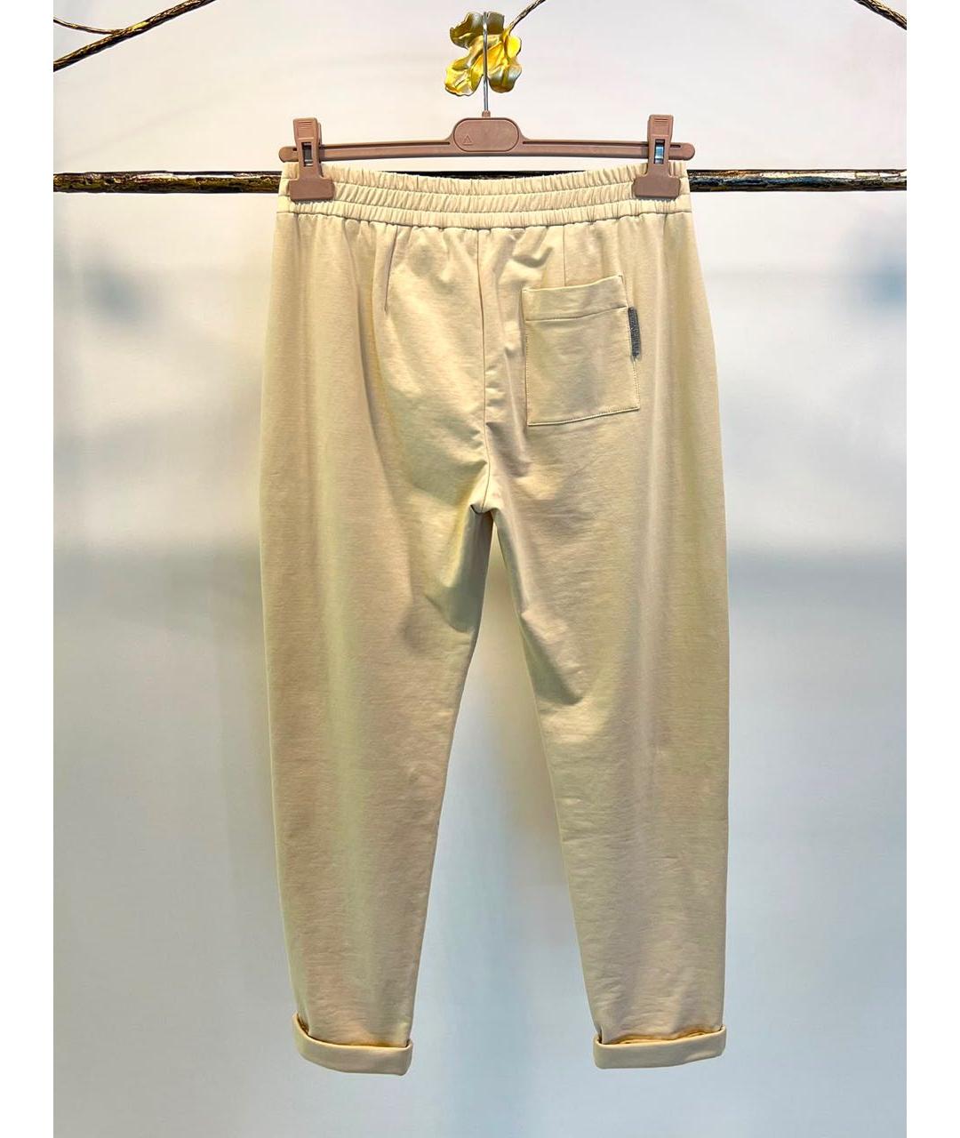BRUNELLO CUCINELLI Желтые хлопковые спортивные брюки и шорты, фото 2