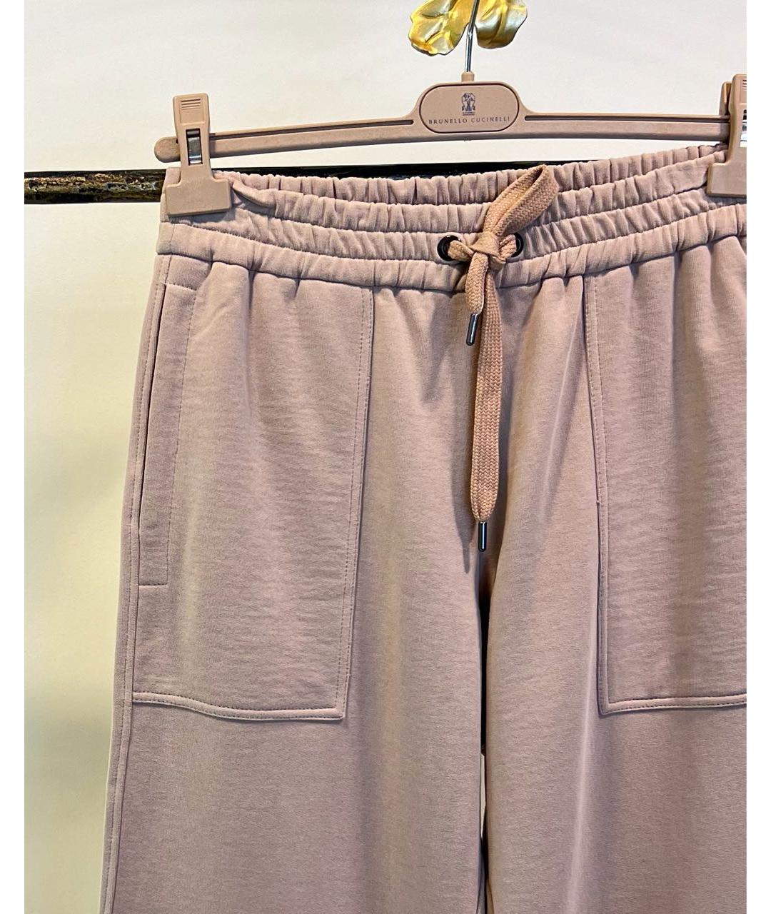 BRUNELLO CUCINELLI Бежевые хлопковые спортивные брюки и шорты, фото 3