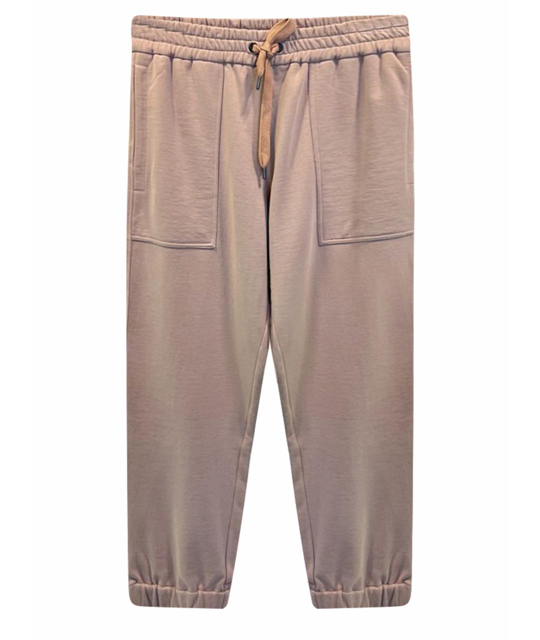 BRUNELLO CUCINELLI Бежевые хлопковые спортивные брюки и шорты, фото 1