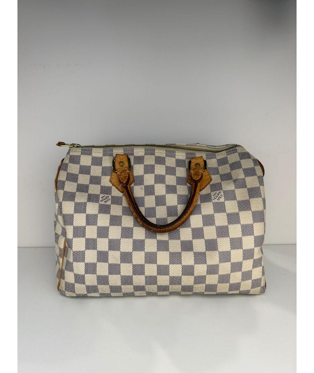 LOUIS VUITTON Белая сумка с короткими ручками из канвы, фото 3