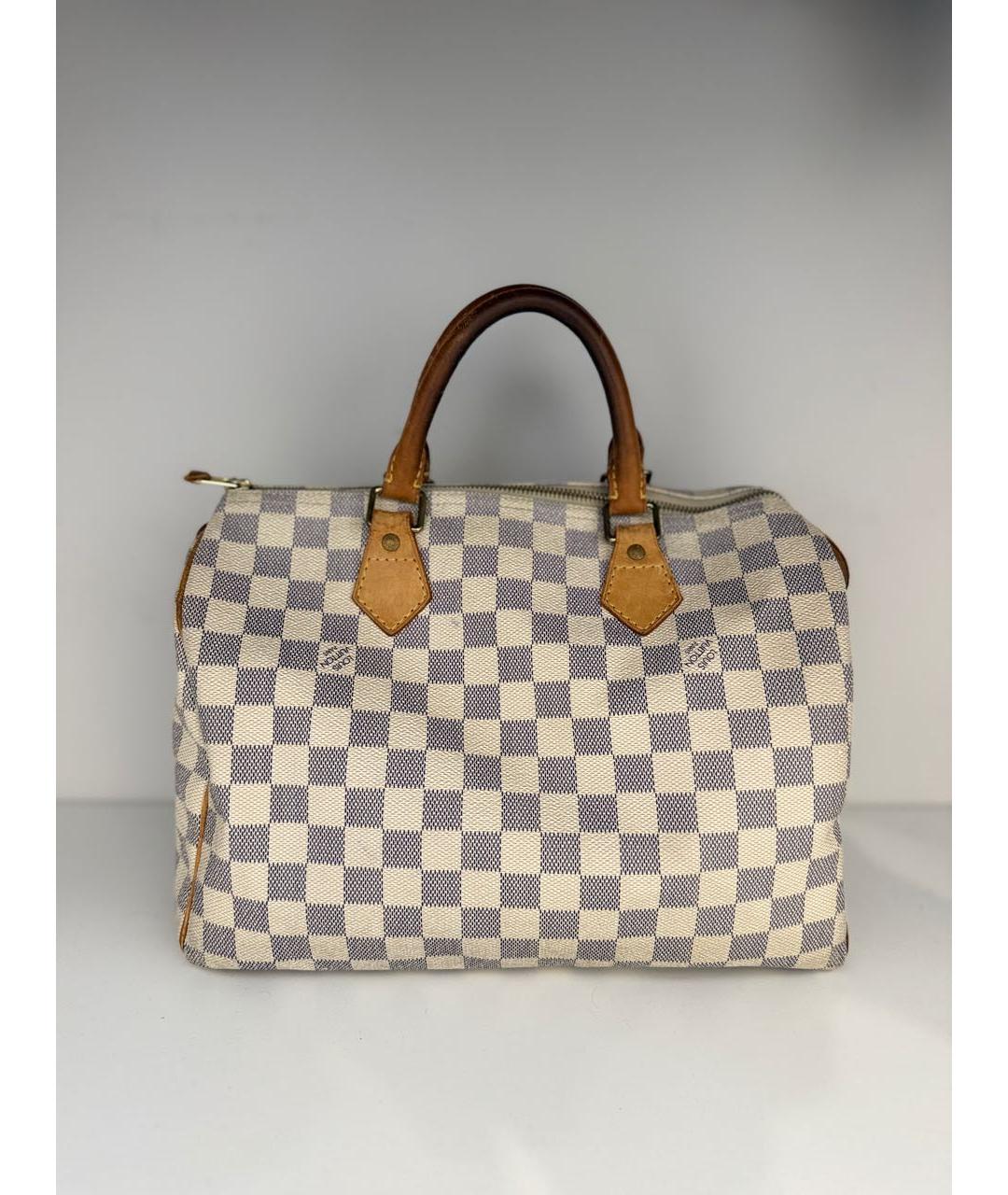 LOUIS VUITTON Белая сумка с короткими ручками из канвы, фото 7