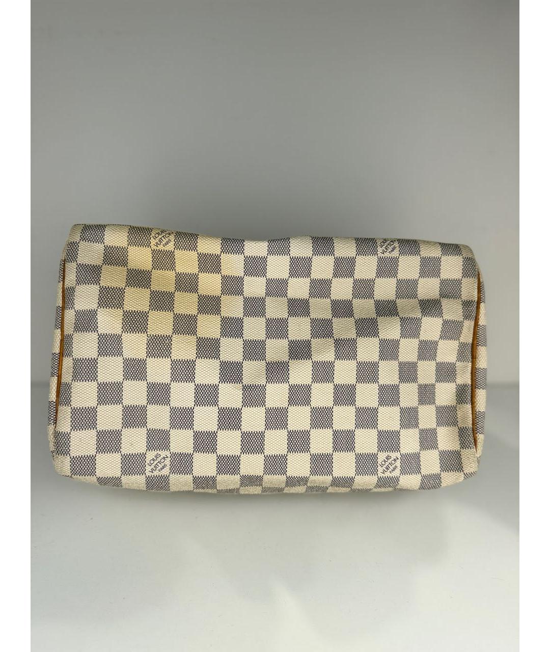 LOUIS VUITTON Белая сумка с короткими ручками из канвы, фото 5