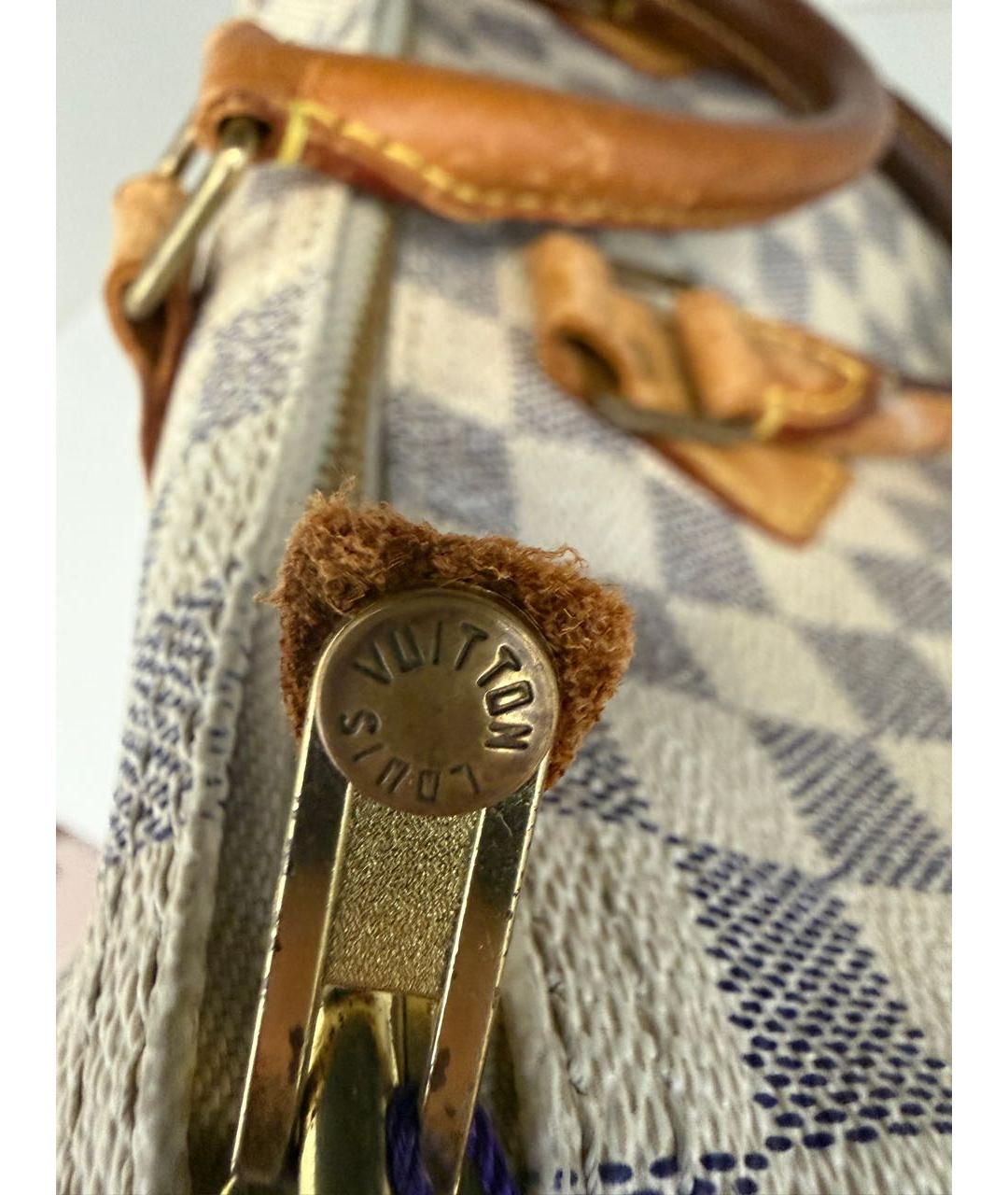 LOUIS VUITTON Белая сумка с короткими ручками из канвы, фото 6