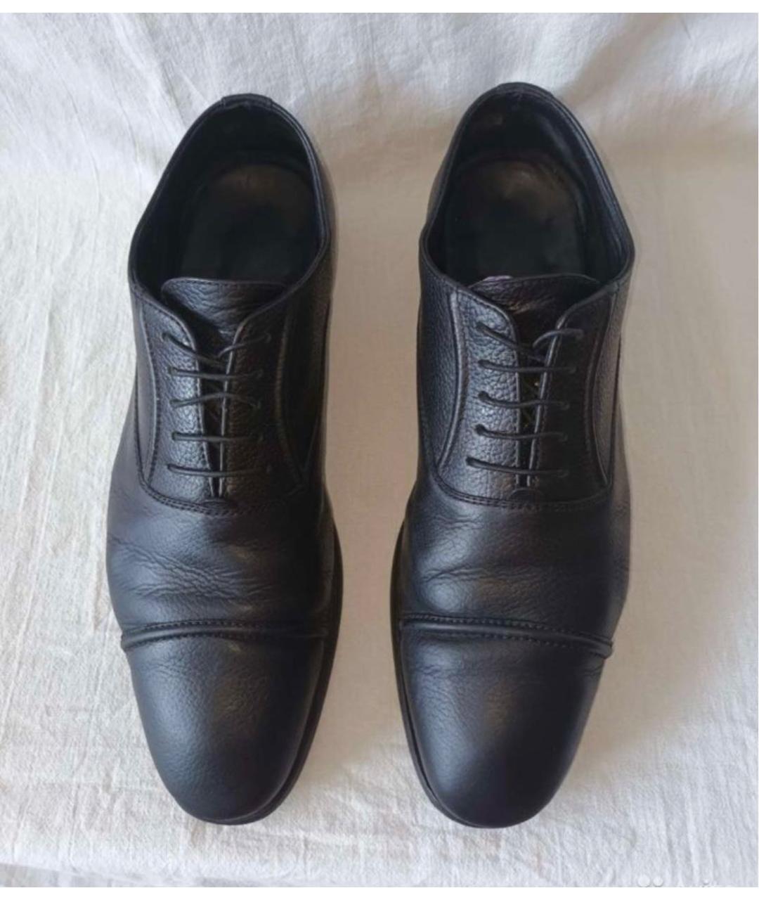 ERMENEGILDO ZEGNA Черные кожаные туфли, фото 2