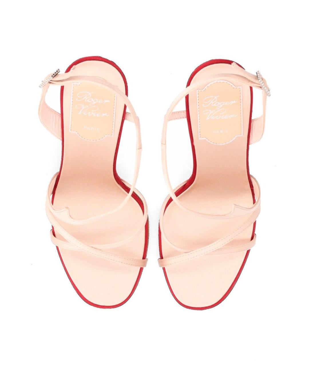 ROGER VIVIER Розовые текстильные босоножки, фото 4