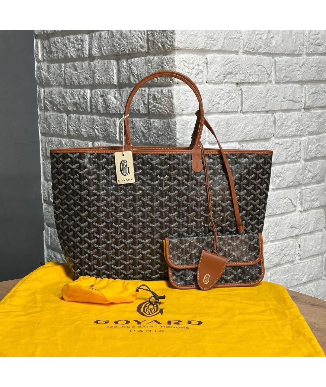 GOYARD Черная кожаная сумка тоут, фото 5