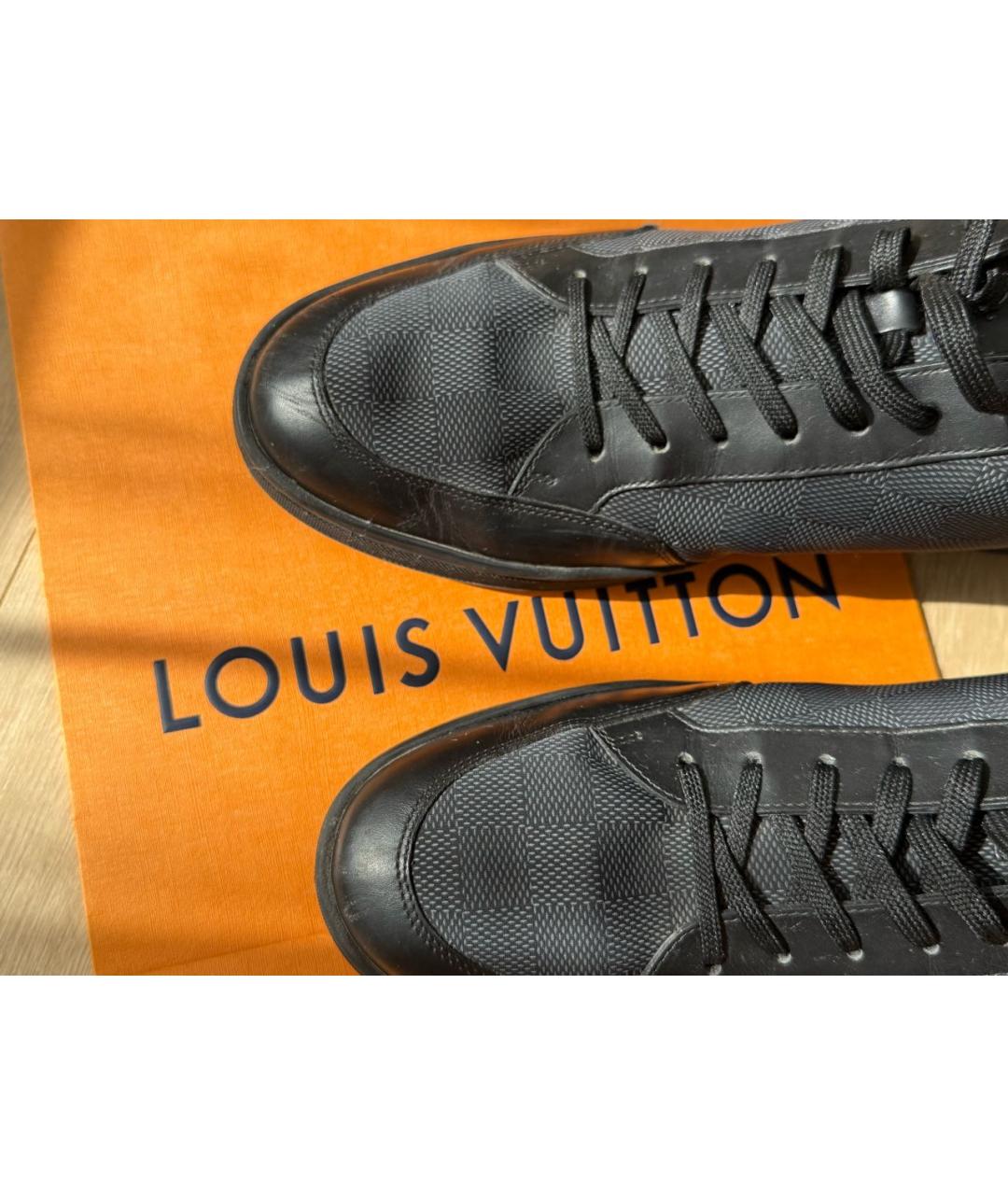 LOUIS VUITTON Темно-синие низкие кроссовки / кеды, фото 3
