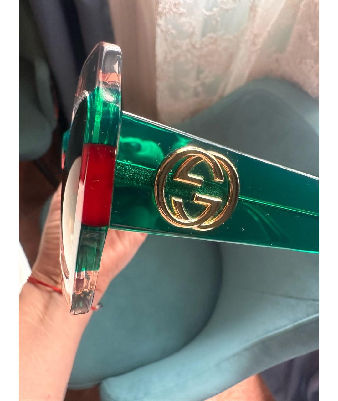 GUCCI Зеленые солнцезащитные очки, фото 3
